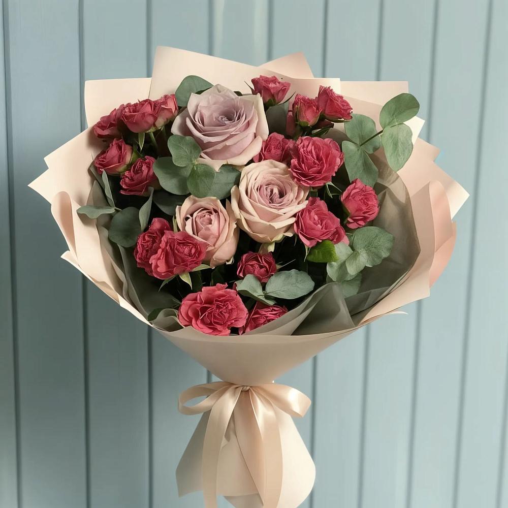 Букет цветов из: Гвоздики и Розы в Изобильном