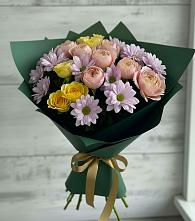 Букет цветов из:  Хризантемы и Розы в Изобильном