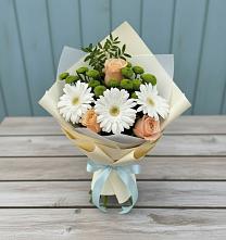 Букет цветов из:  Герберы, Розы и Хризантемы в Изобильном