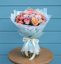 Букет цветов из:  Хризантемы и Розы в Изобильном