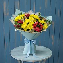 Букет цветов из:  Альстромерии и Хризантемы в Изобильном